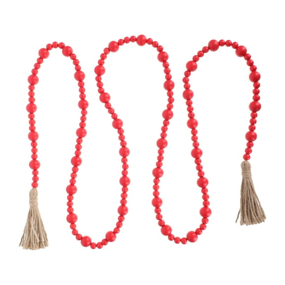 Himition 1Pc Christmas Decorative Beads String Tree Wooden Beads Decor Backdrop Pendant