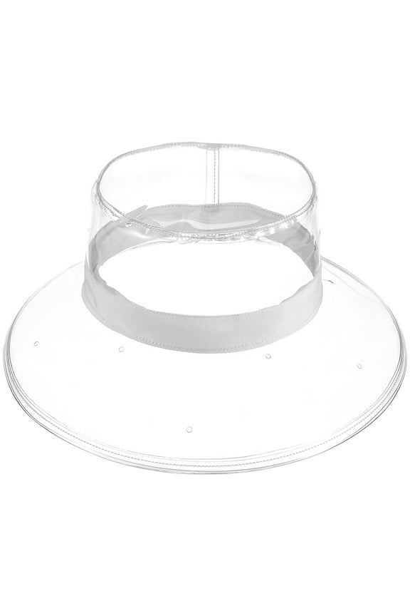 1Pc Waterproof Bucket Hat Transparent Fisherman Hat Personalized Creative Headwear (White)