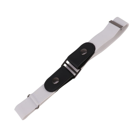 Himition 1pc Elastic Belt No Buckle Stretch Belt Waist Belt Jeans Pants Waist Belt for Women Men (White)