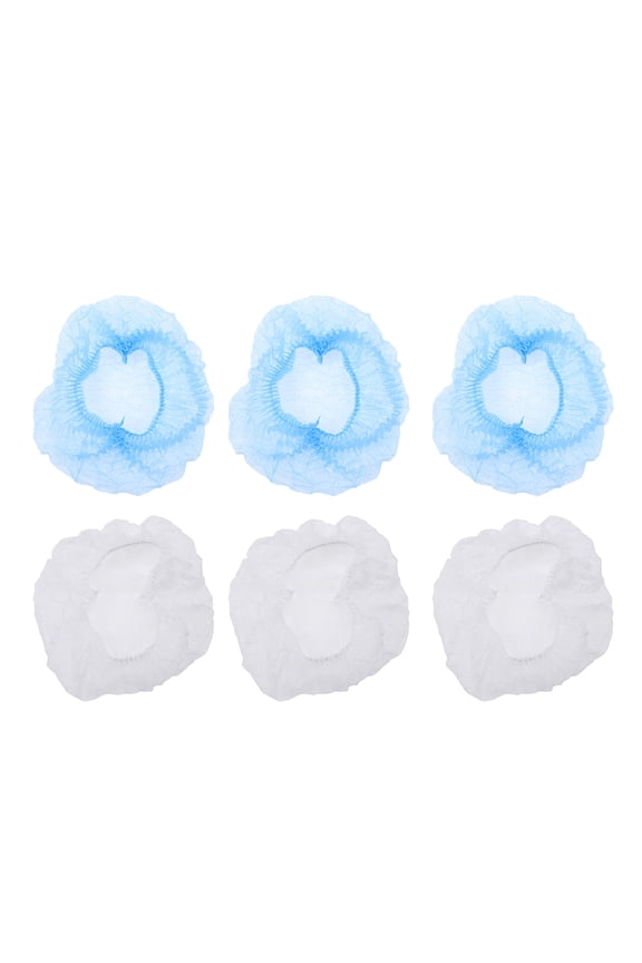 Himition 200 Pcs Dustproof Cleanroom Disposable Nonwovens Workshop Hat Breathable Hat Salon Hat for Men Women (White, Blue)