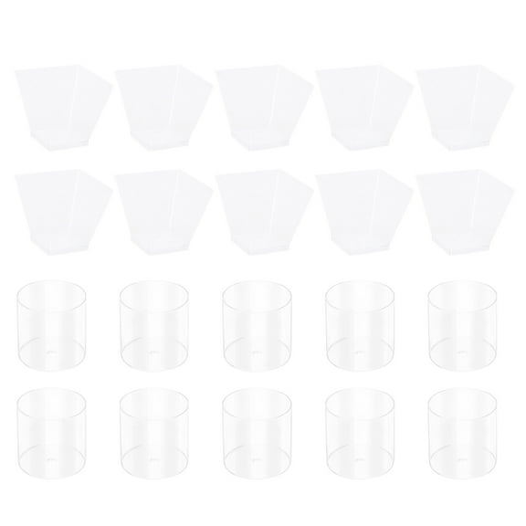 FELTECHELECTR 20Pcs Disposable Dessert Tumbler Mousse Cup Parfait Appetizer Bowl Jelly Container for Party Wedding Banquet (Transparent)