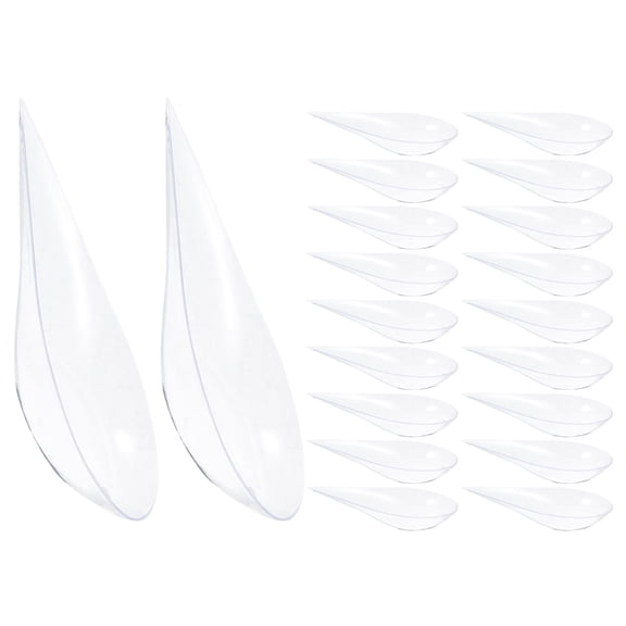 Himition 20-Pack Clear Disposable Dessert Plates with Tear-Drop Appetizer Serving Spoons for Party Tasting