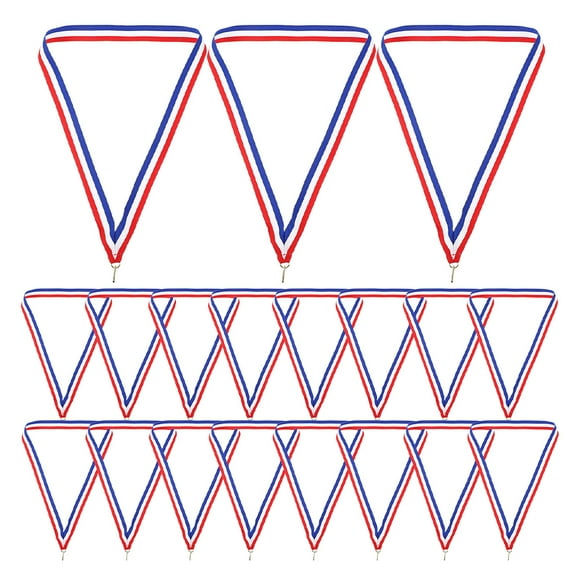 Himition 25pcs Medal Ribbons Award Neck Ribbons Medal Lanyards Award Participation Ribbons Striped Medal Lanyards With Snap Clips For Competitions Sports Meeting Sport Party