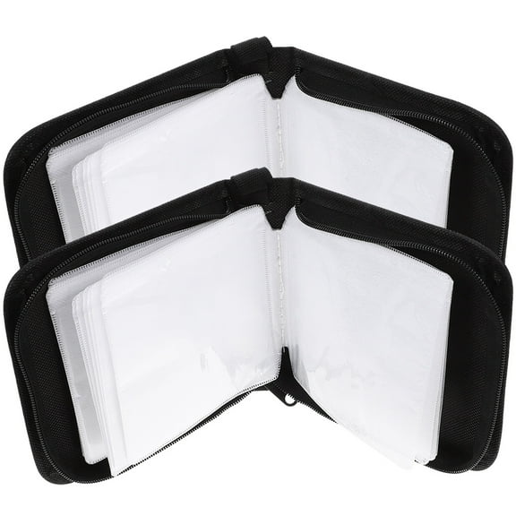 Himition 2Pcs CDs Case Portable Travel DVD Case Protective Zipper CD Case Holder Car CD Storage Wallet