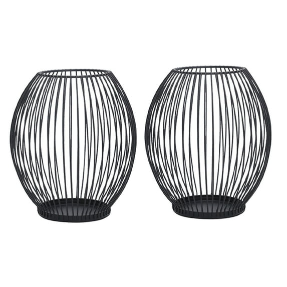 Himition 2Pcs Wire Candle Holders Iron Art Candlesticks European Style Candle Trays