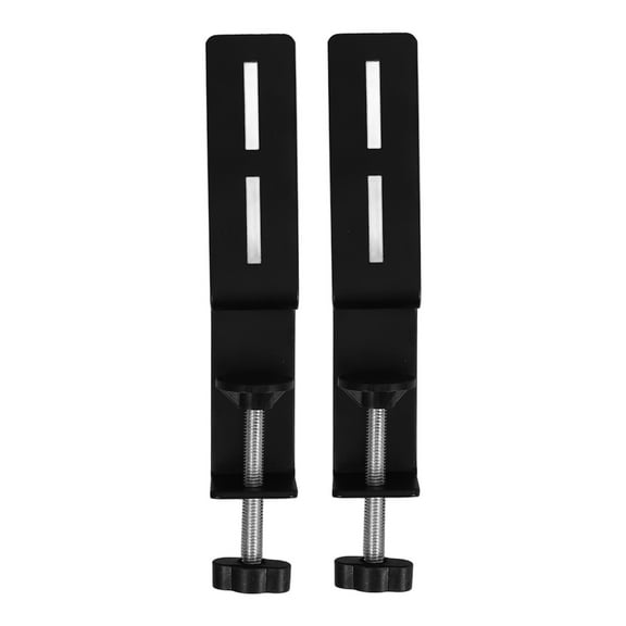 FELTECHELECTR C Clamp Base Stand Black 2Pcs 7.5x1.4x1.3in Carbon Steel Desk Mounting Bracket Workspace