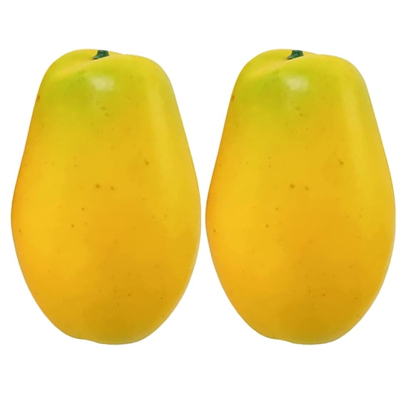 Himition 2pcs Realistic Simulated Papaya Fake Fruit Decor, Artificial Fruits for Home, Kitchen, Party Decoration, Fake Pawpaw Display