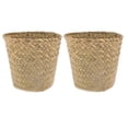 thumbnail image 1 of Himition 2pcs Woven Storage Basket Compact Trash Can Mini Woven Waste Basket For Bedroom Bathroom And Office Space-Saving Straw Woven Basket, 1 of 6