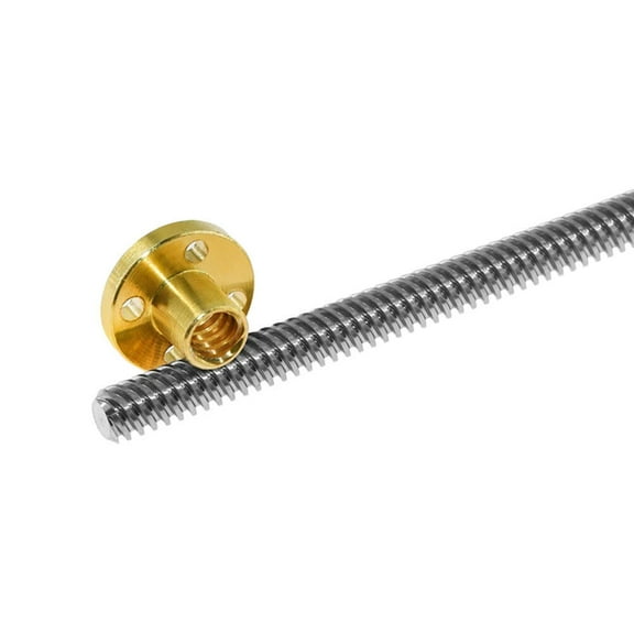 FELTECHELECTR 3D Printer T8 Lead Screw with Copper Nut Stainless Steel Smooth Quiet Threaded Rod