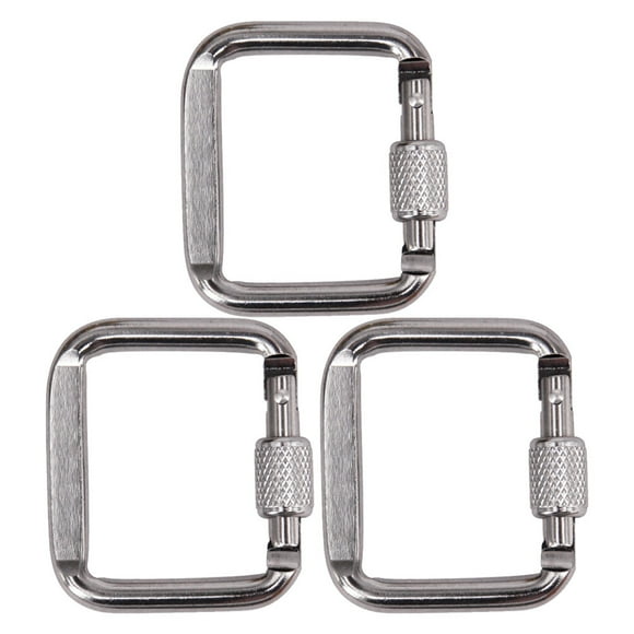 FELTECHELECTR Square Camping Clips Silver 3Pcs 2.0X1.7X0.3In