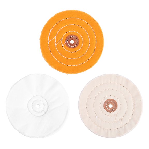 FELTECHELECTR Polishing Wheel Disc Buffing Pad White Cloth 3Pcs 5.9x5.9in