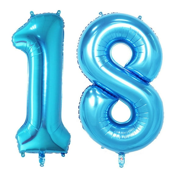 Himition 40 Inch Blue Number 18th Balloon Party Festival Decorations Birthday Anniversary Jumbo Foil Balloons Party Supplies Photo Props