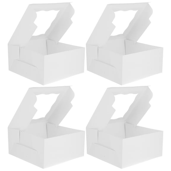 FELTECHELECTR Cake Boxes White 4Pcs 10.0X10.0X5.0In