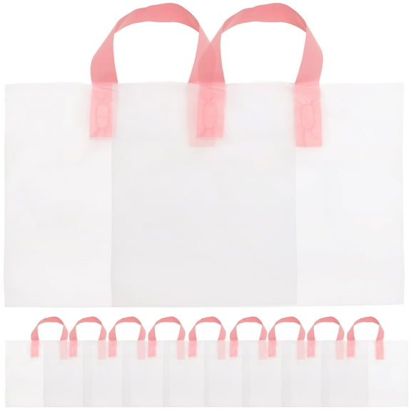 FELTECHELECTR Foldable Grocery Bags Plastic Pink for Travel 50Pcs 13.4x12.9x0.004In