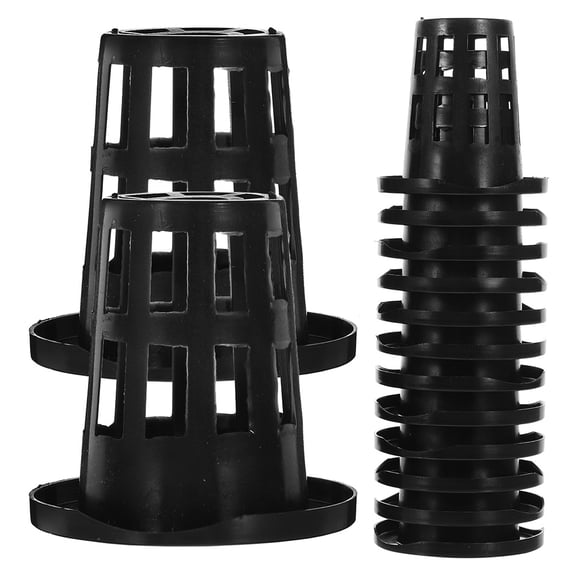 FELTECHELECTR 50Pcs Hydroponic Net Pots Plastic Mesh Cups for Planting Vegetable and Aquatic Plants