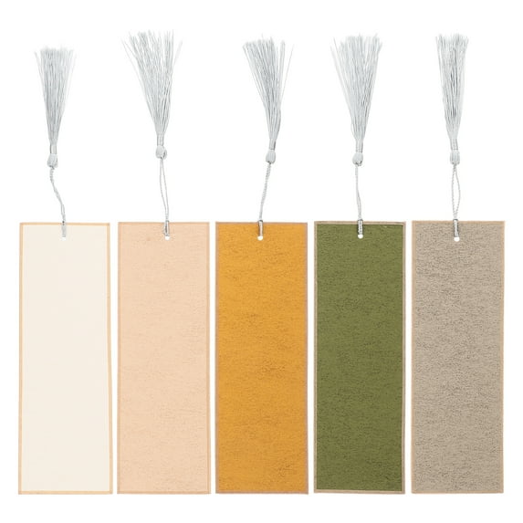 Himition 5pcs Blank Bookmarks With Tassels Unfinished Cardstock Bookmarks Bulk Craft Paper Bookmarks For Diy Projects And Present Tags Wedding Birthday Party Decoration