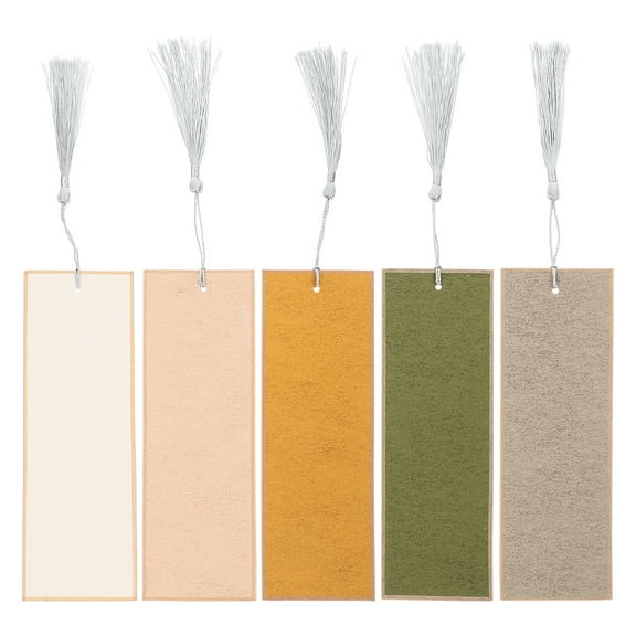 Himition 5pcs Blank Bookmarks With Tassels Unfinished Cardstock Bookmarks Bulk Craft Paper Bookmarks For Diy Projects And Present Tags Wedding Birthday Party Decoration