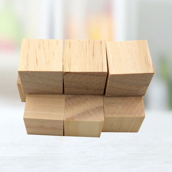 Himition 60pcs Wood Cube Block DIY Wooden Cube Block Primary Color Cubic Wood Wooden Craft (20mm)