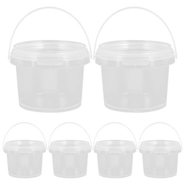 Himition 6pcs Beverage Buckets with Lid and Handle Fruit Juice Container Food Storage Containers 300ml