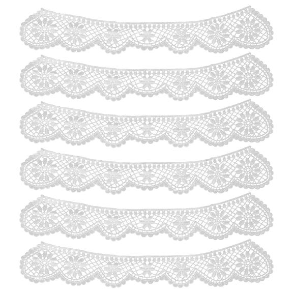 FELTECHELECTR 6-Pack White Cuttable Sewing Trim Ribbon for Clothing Decoration and Craft Accessories