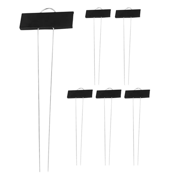 Himition 6pcs Metal Plant Labels Garden Markers Reusable Planting Tags With Stakes For Vegetable And Flower Weatherproof Name Plate For Garden Black