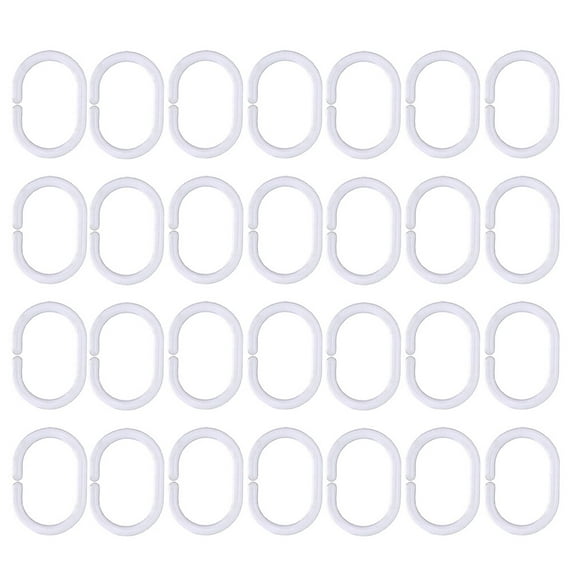 Himition 72 Pcs C-shaped Shower Curtain Hooks Transparent Bath Drape Loop Plastic Rings Glide Rings Hanger Supplies