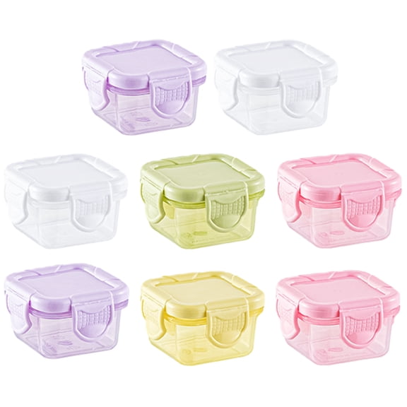 FELTECHELECTR 8Pcs Small Dipping Bowls with Lids Plastic Sauce Containers for Restaurant and Family Use