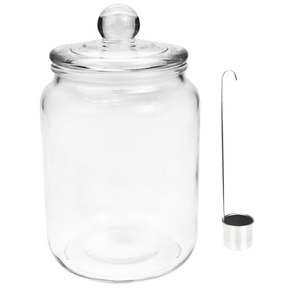 FELTECHELECTR Airtight Glass Canister Jar for Wine Storage, 1 Pack Clear Glass Container