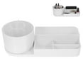 thumbnail image 1 of White Plastic Makeup Organizer with Rotating Design for Desk Storage and Decor 1 Piece, 1 of 6
