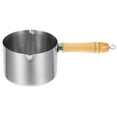 thumbnail image 1 of Himition Mini Butter Melting Pot Small Sauce Pan Stainless Steel Oil Heating Pot Wood Handle Milk Warmer (L), 1 of 5