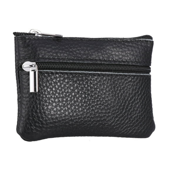Himition Mini Leather Bag Fashion Purse Mini Zipper Charge Bag Handbag (Black)