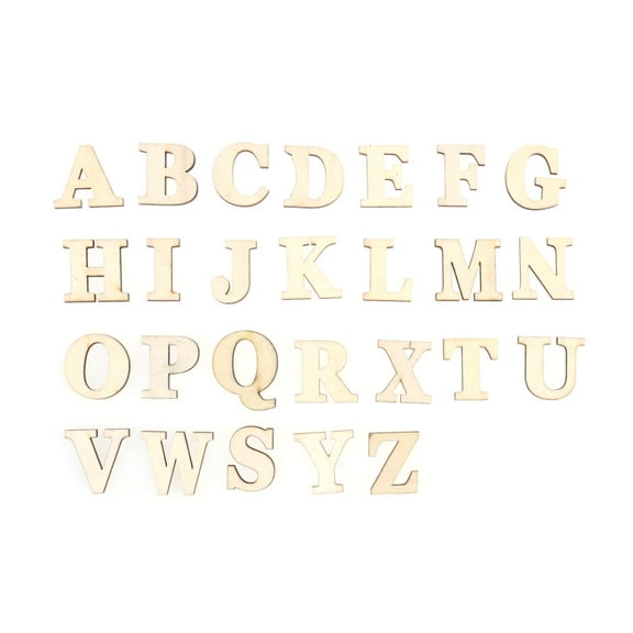 Himition Set of 26 Wooden Letter Prop Wood Craft Letter A-Z Self-paste Boxwood