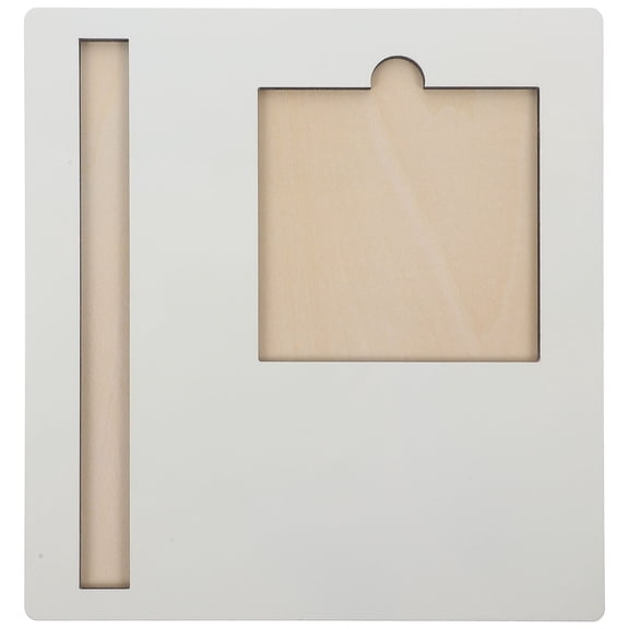 FELTECHELECTR Sticky Memo Pad Tray White Wooden 1Pcs 7.6x6.9x0.2In