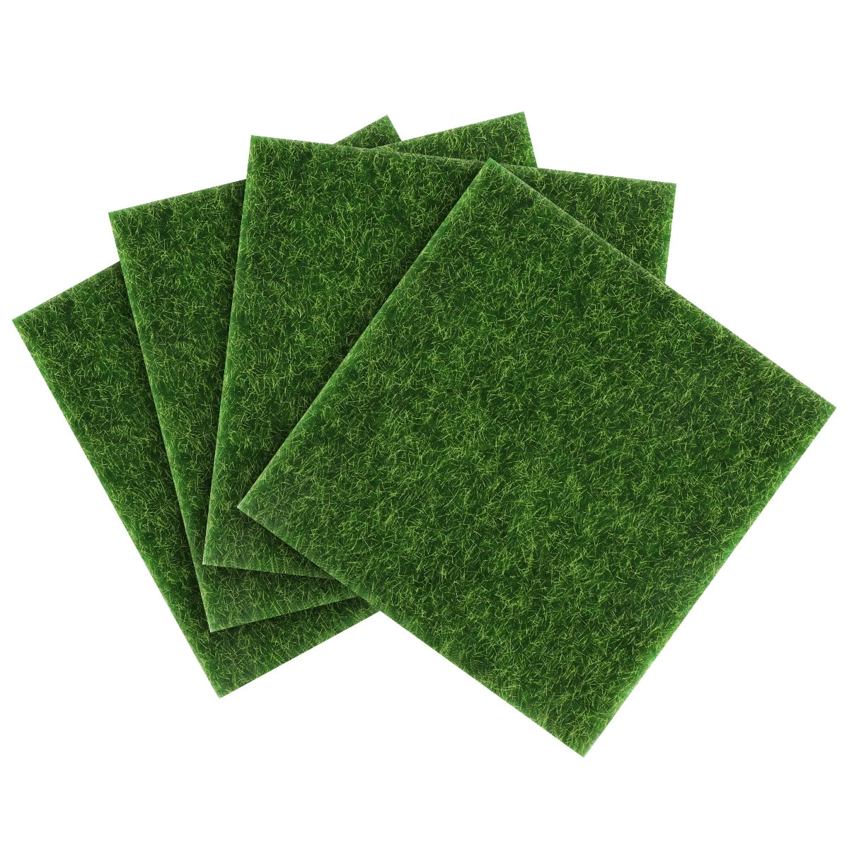VORCOOL 4 Stück Mini-Kunstrasen Matten – Lebensechtes Gras Für Deko, Garten & Puppenhaus, 15 X 15 Cm