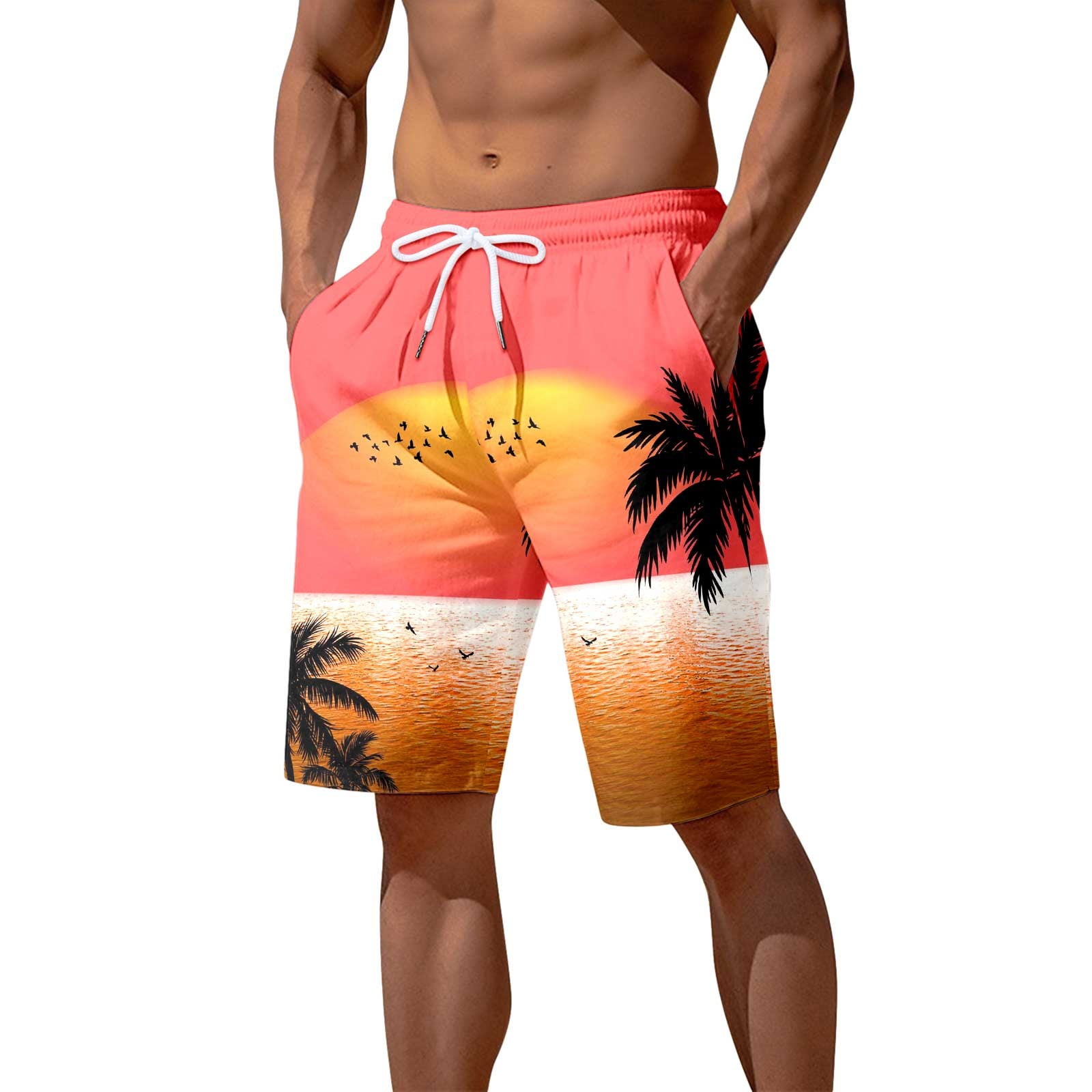 Himmake Bathing Suits for Men White Sweat Shorts Daddy Shorts Men Thin Lined Shorts Men
