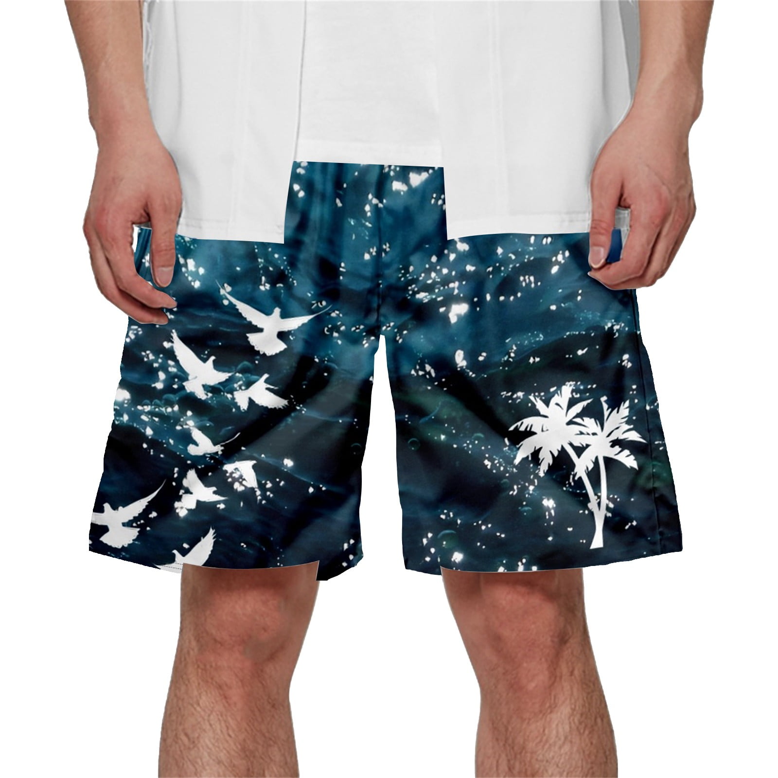 Himmake Mens Beach Shorts Big Mens Swim Trunks Mens Casual Shorts