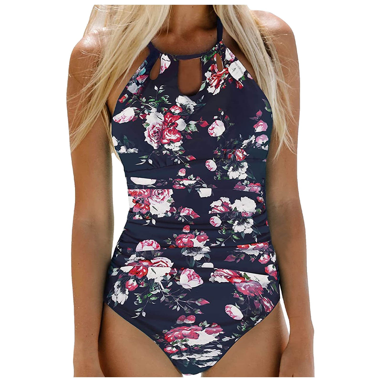 Himmake Swim Suits for Women 2024 Sculpting Swimsuit for Women Lace Up Ruched Swimwear Plus
