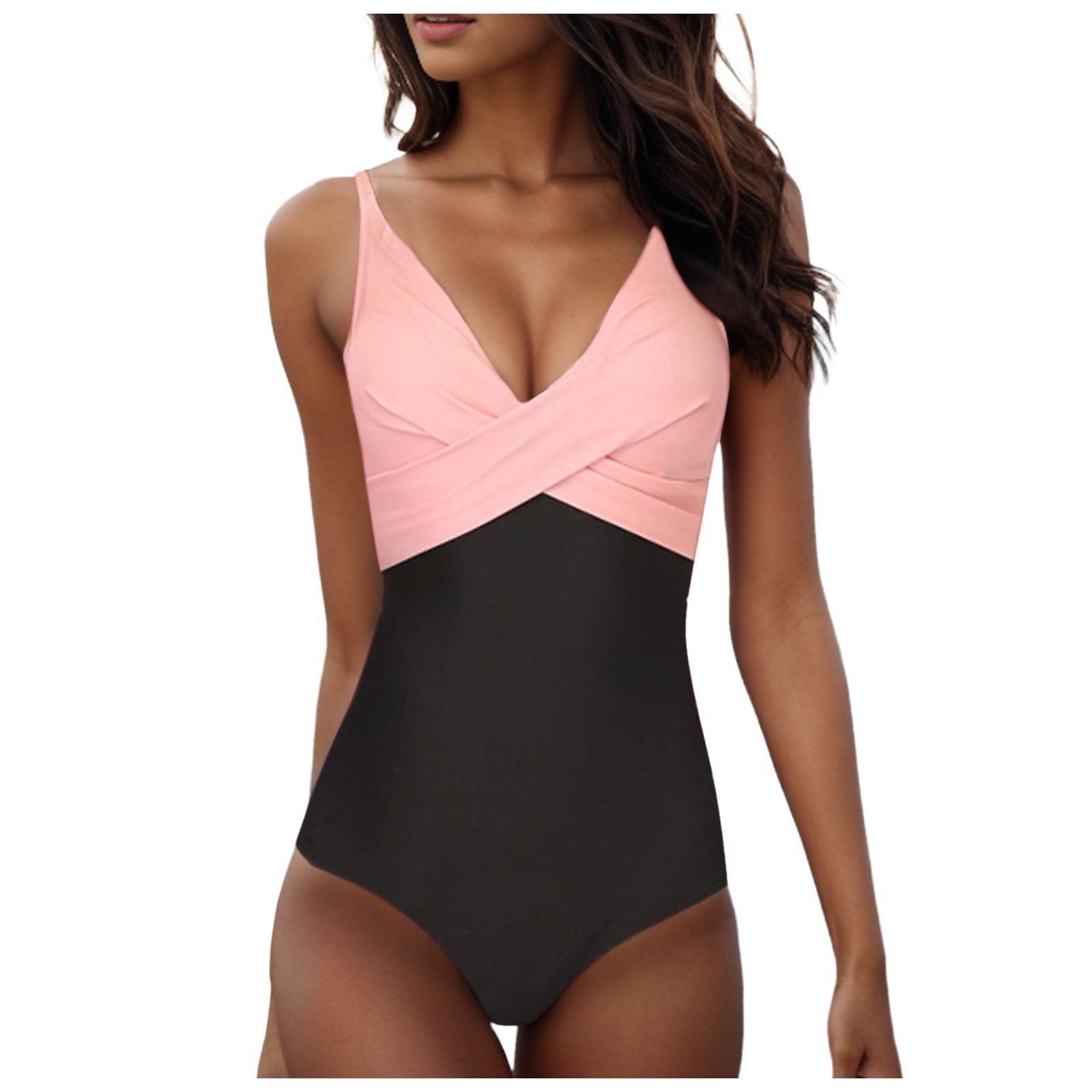 Himmake Women's One Piece Swimdress Ribbed Ruffle Female Swimsuit To