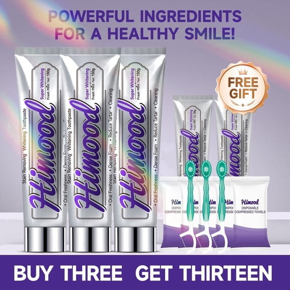 Himood Micro-Polishing Whitening Toothpaste 130g-DeepCleans Stains with Polishing Crystals Infused with ProtectiveMinerals for instant Brightness & Lasting Enamel Care Oral