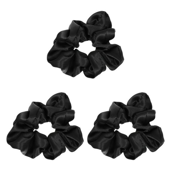 3Pcs Simple Hair Scrunchies Hair Bands Ponytail Holders Women Hair Accessories Black