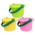 Hims 3pcs Plastic Beach Buckets Bright Color Buckets Backyard Park Sand