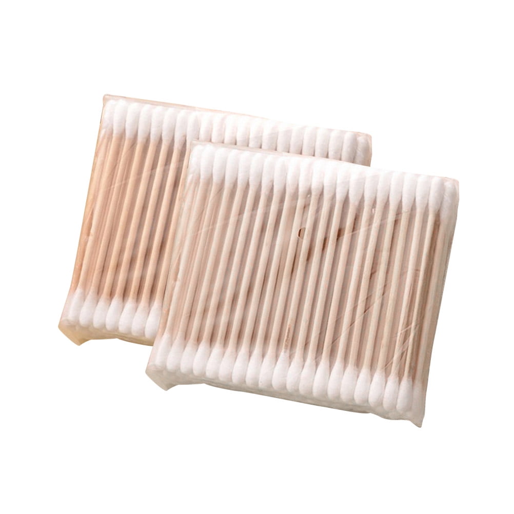 Hims 5pack 100pcs/pack Disposable Double-ended Cotton Swab for Ear Cleaning Makeup Application and Removal