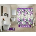 thumbnail image 1 of Hinata Complete Bathroom Set Modern Floral Purple Shower Curtain, 72x72in Non-Slip 19 Count, 1 of 2
