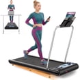 thumbnail image 1 of Hind 2.5HP Treadmills, Compact Under Desk Walking Treadmill Pad with Handle Bar Removable, 0%-8% Incline, Remote Control and LED Display, Blue, 1 of 9