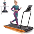 thumbnail image 1 of Hind 2.5HP Treadmills, Compact Under Desk Walking Treadmill Pad with Handle Bar Removable, 0%-8% Incline, Remote Control and LED Display, Orange, 1 of 8