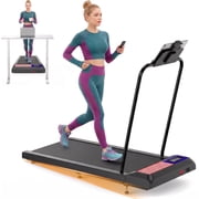 Hind 2.5HP Treadmills, Compact Under Desk Walking Treadmill Pad with Handle Bar Removable, 0%-8% Incline, Remote Control and LED Display, Red