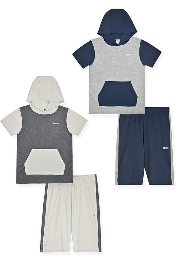 4-Piece Performance Athletic Shirt and Basketball Short Set