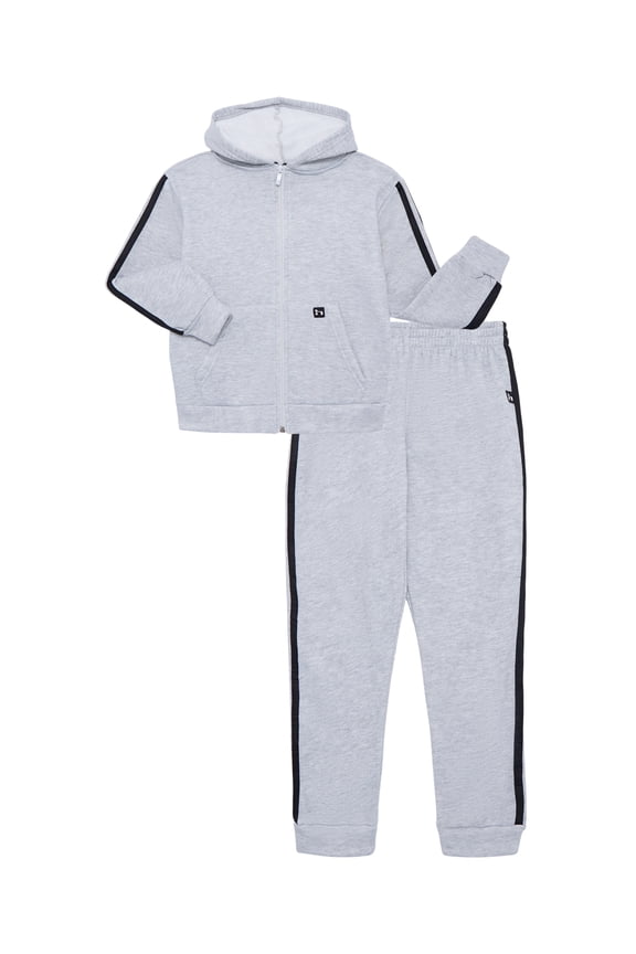 Boys Athletic Zip Up Hoodie and Joggers Fleece Outfit Set, 2-Piece, Sizes 4-12