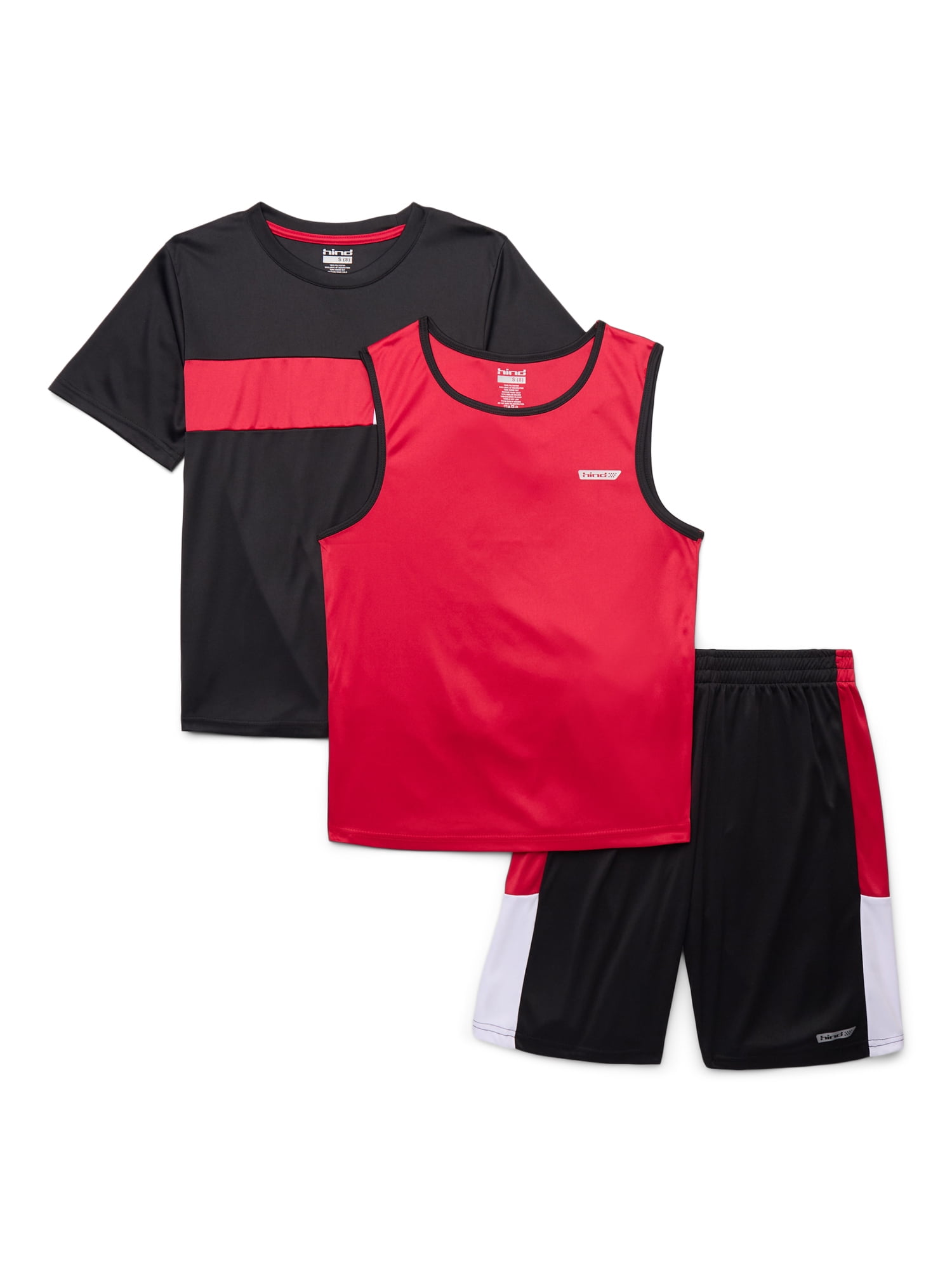Boy's Athletic Short Sleeve T-Shirt, Short and Tank Top, 3-Piece Set, Sizes 4-16