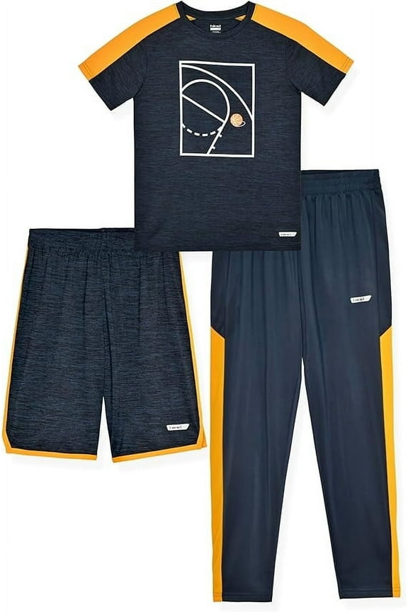 Boys 3 Piece Active T Shirt , Shorts and Jogger Set , Size 8-12
